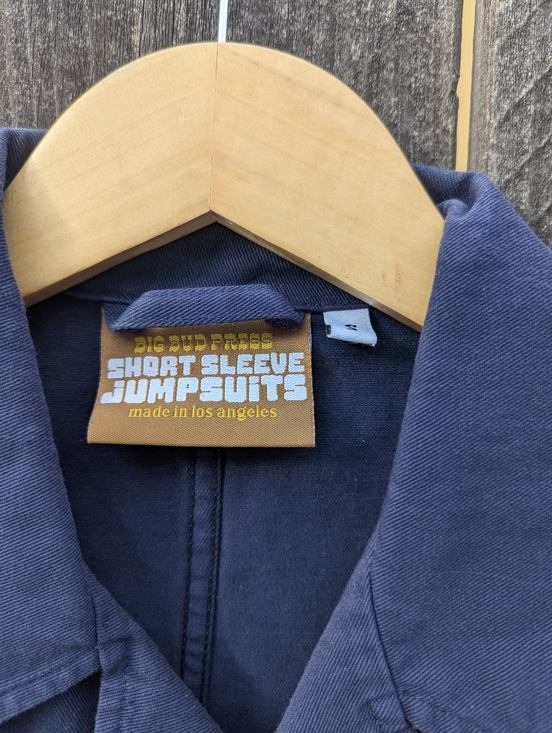 $110 Big Bud Press Navy Short-Sleeve Jumpsuit - Picture 2 of 3